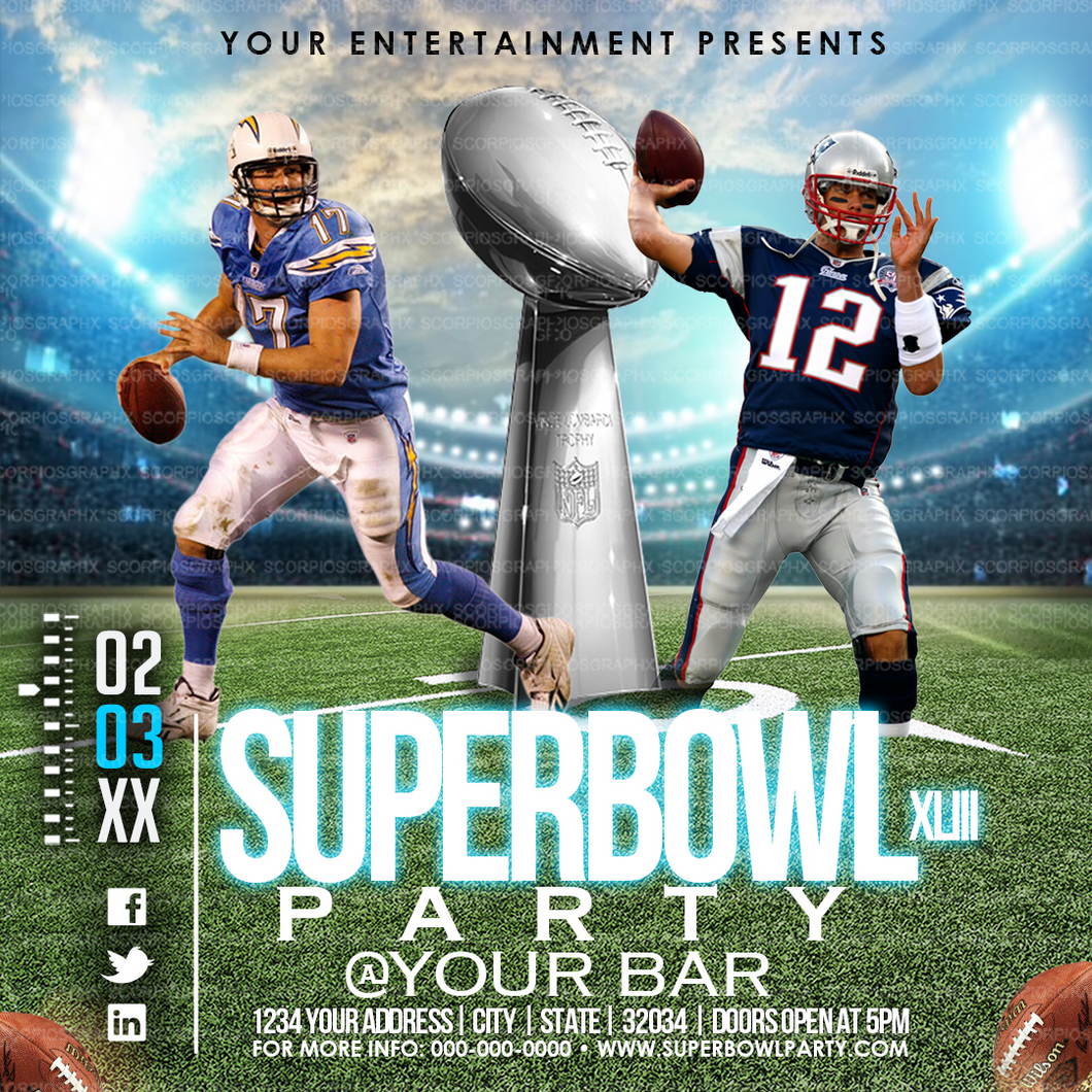 Superbowl Watch Party Flyer