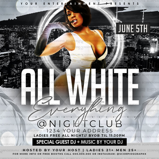 All White Party Flyer Template