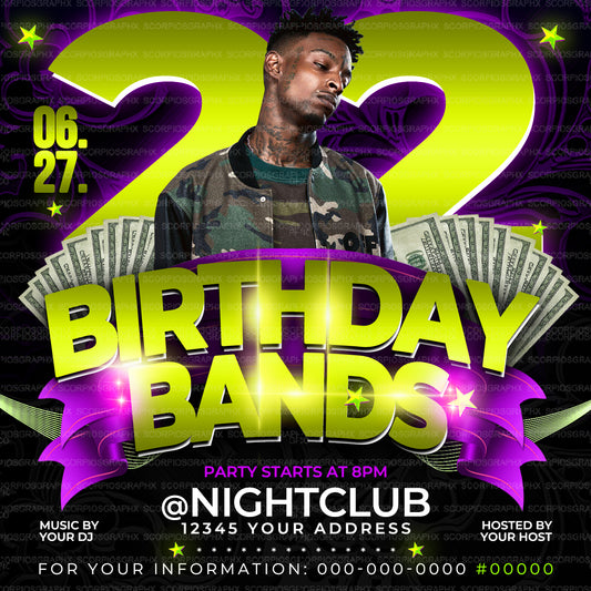Birthday Bands Flyer Template