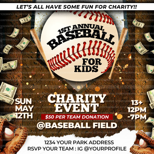 Charity Baseball Flyer Template
