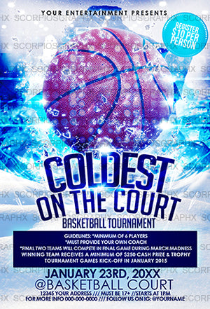 Winter Basketball Flyer Template