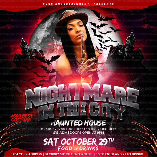 Nightmare in the City Flyer Template