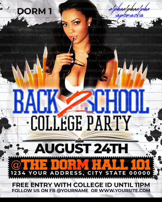 Back to School Party Flyer