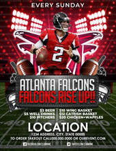 Load image into Gallery viewer, Falcons Menu Flyer
