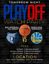 Load image into Gallery viewer, Playoff Game Menu Flyer Template
