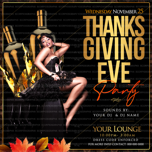 Thanksgiving Dinner Party Flyer Template