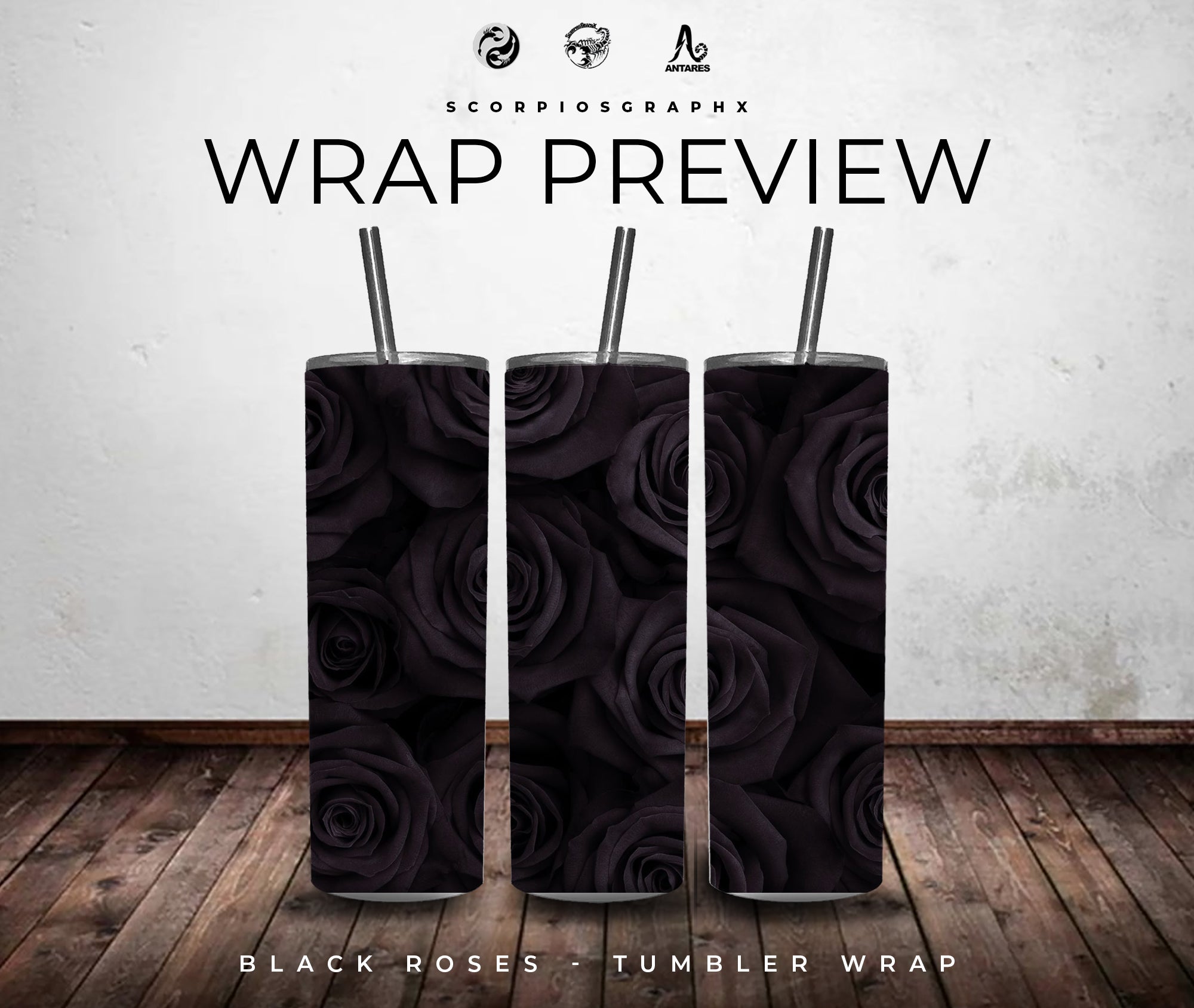 Black Roses PNG | Sublimation | Tumbler Wrap Design | Digital Download ...