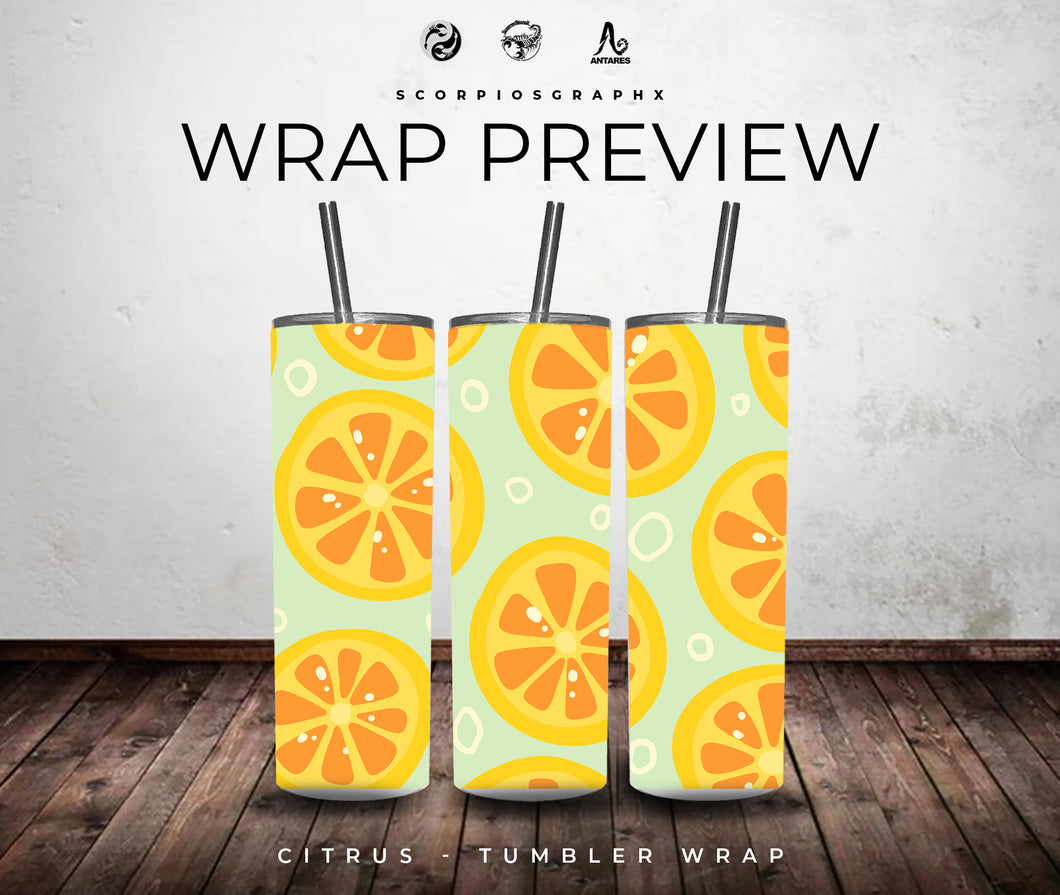 Citrus PNG | Sublimation | Tumbler Wrap Design | Digital Download