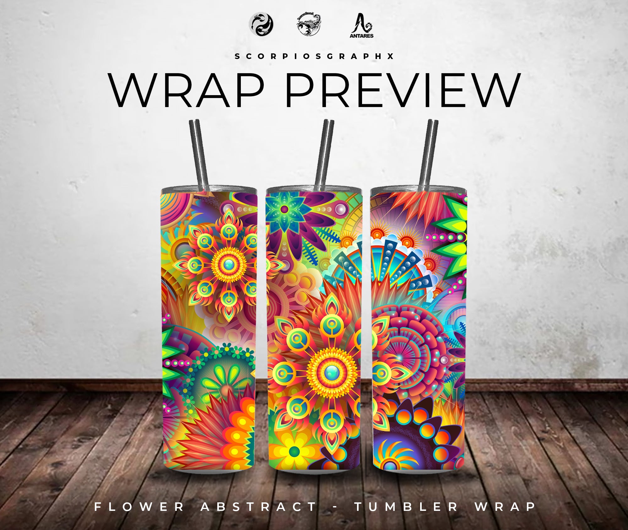 Flower Abstract PNG | Sublimation | Tumbler Wrap Design | Digital Down ...