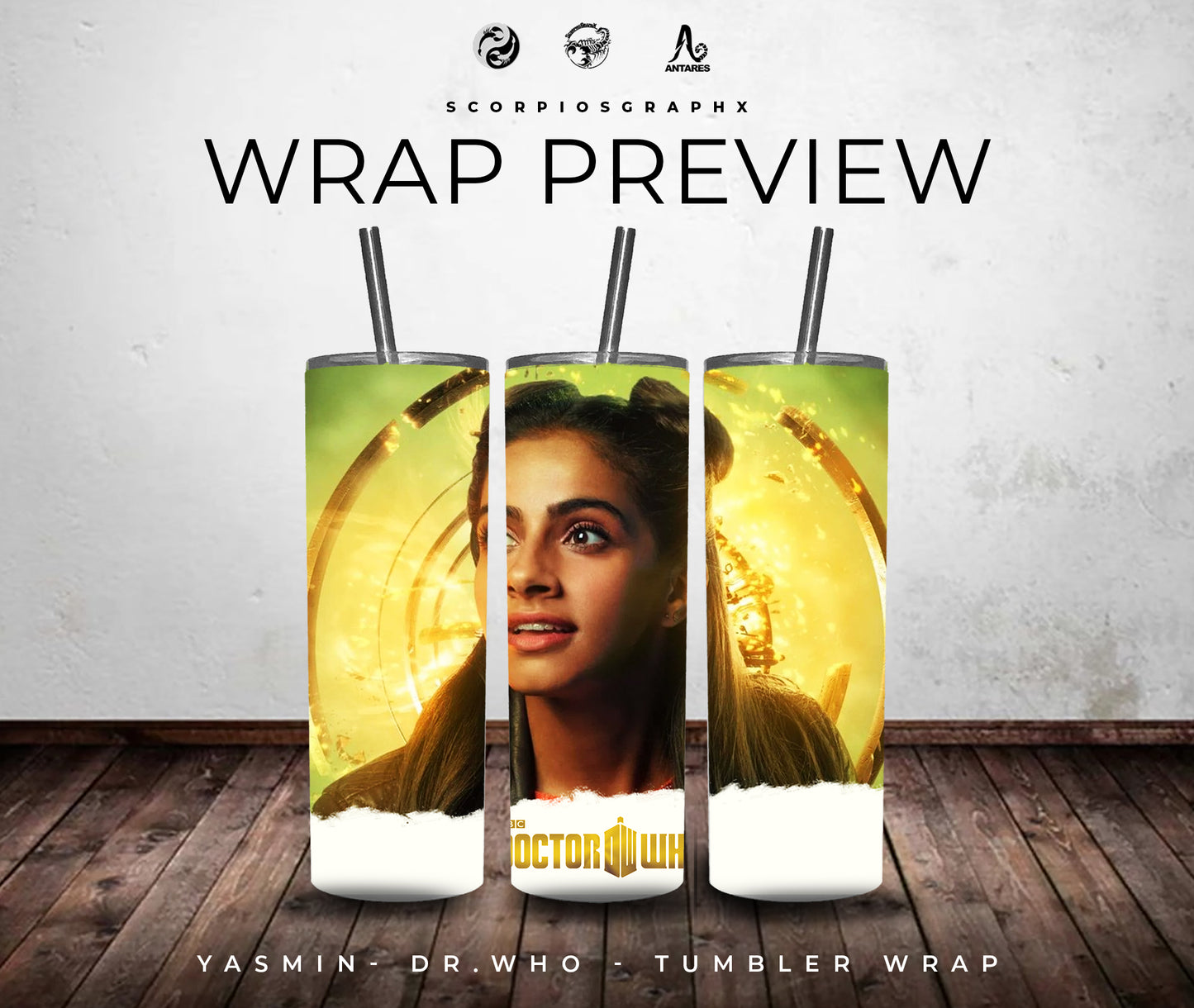 Yasmin - Doctor Who PNG | Sublimation | Tumbler Wrap Design | Digital Download
